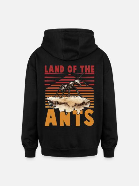 Terre des fourmis - Sweat à capuche oversize unisexe - noir