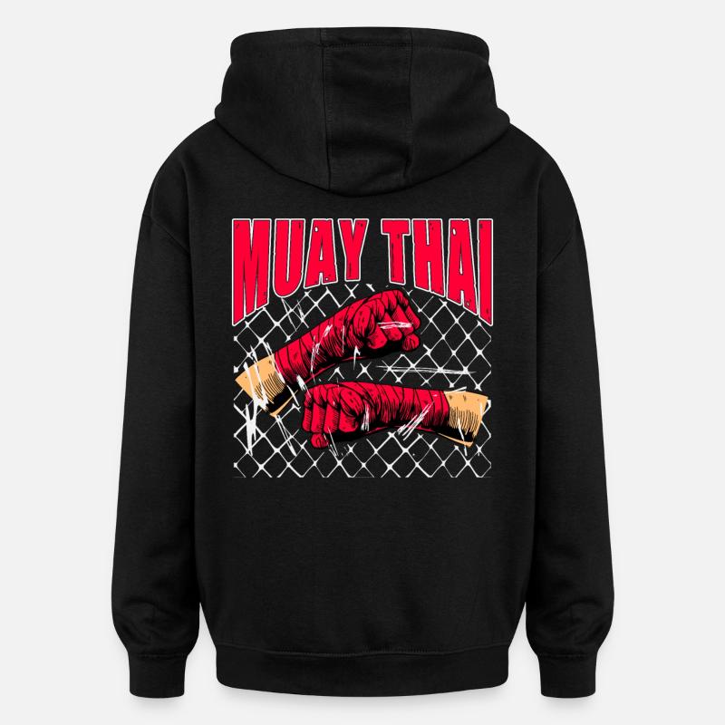 Muay Thaï - Sweat à capuche oversize unisexe - noir