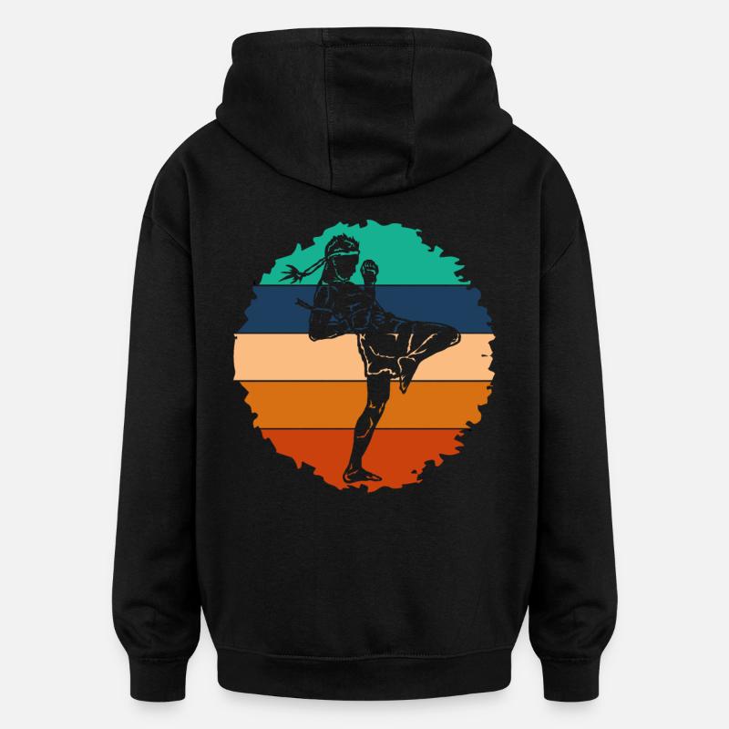 Muay Thaï - Sweat à capuche oversize unisexe - noir