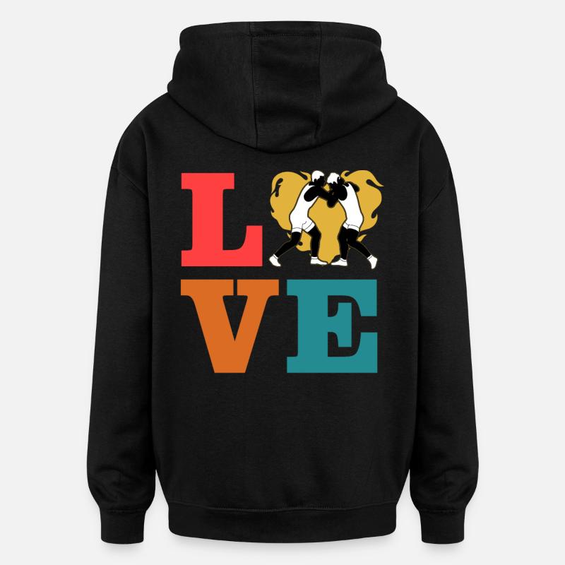 L’amour de la lutte - Sweat à capuche oversize unisexe - noir