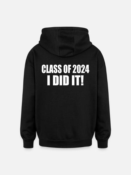 class of 2024 - Oversized Unisex Hoodie - black