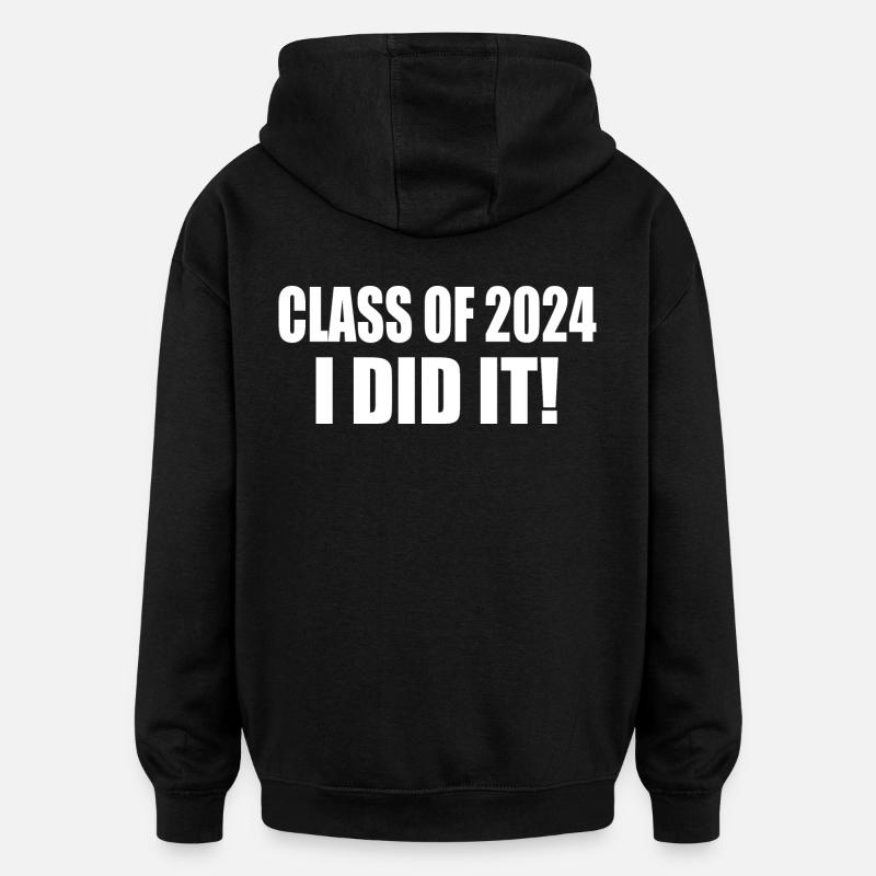 class of 2024 - Sweat à capuche oversize unisexe - noir