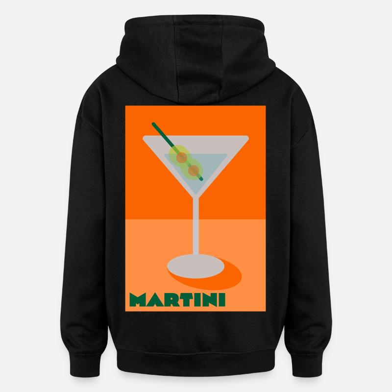 Imprimé Martini - Sweat à capuche oversize unisexe - noir