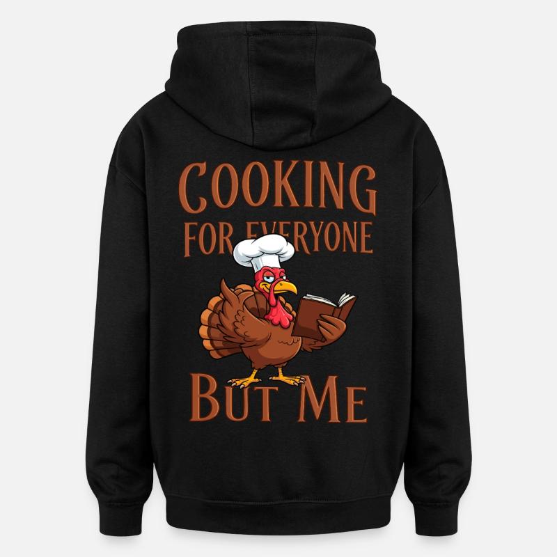 Cuisson de la dinde - Sweat à capuche oversize unisexe - noir