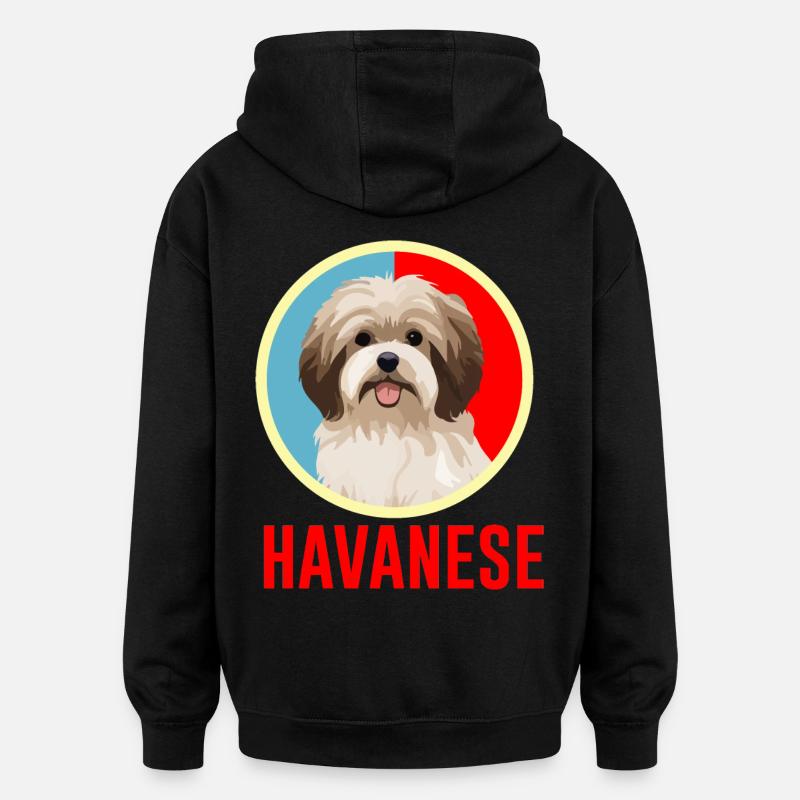 Havanese Retro - Oversized Unisex Hoodie - black