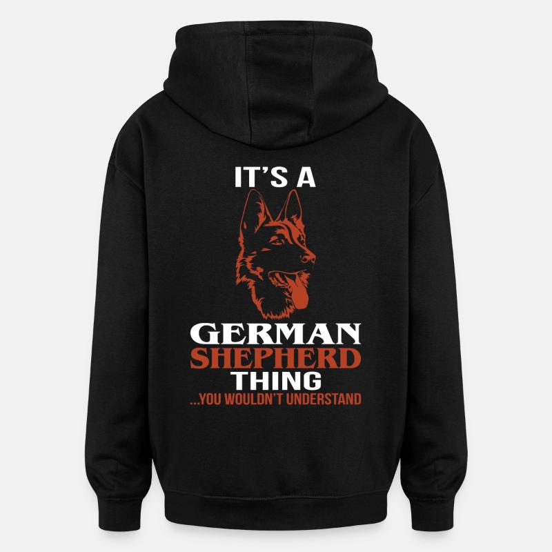 Berger allemand - Sweat à capuche oversize unisexe - noir