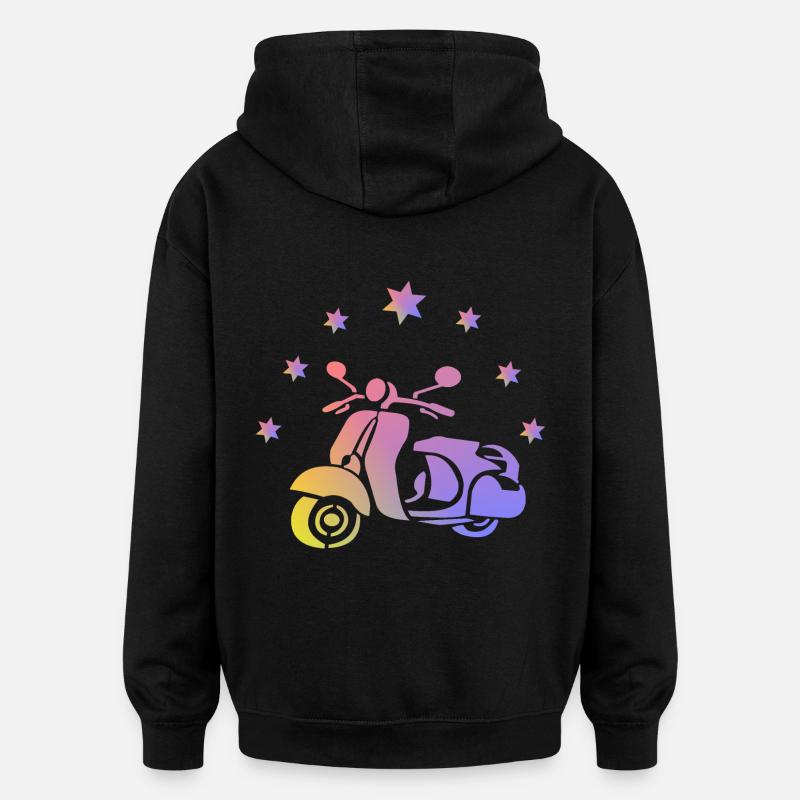 Scooter rétro - Sweat à capuche oversize unisexe - noir