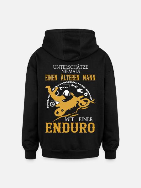 Älterer Mann Enduro - Oversized Unisex Hoodie - Schwarz