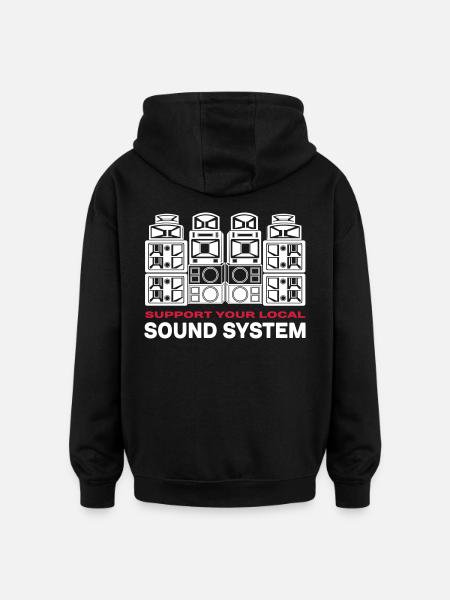 support sound system - Oversized Unisex Hoodie - black