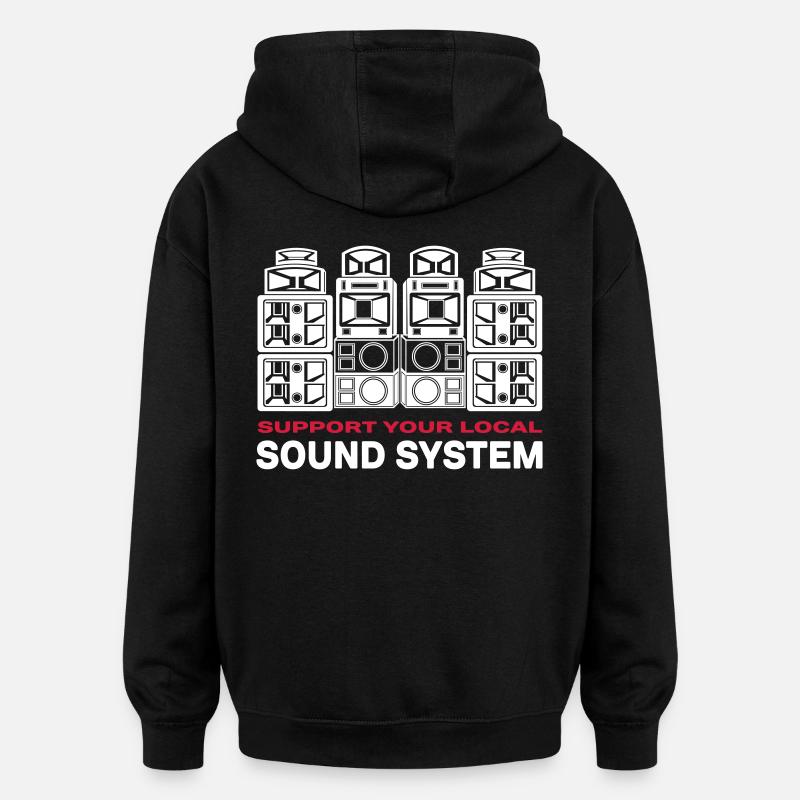 support sound system - Oversized Unisex Hoodie - black