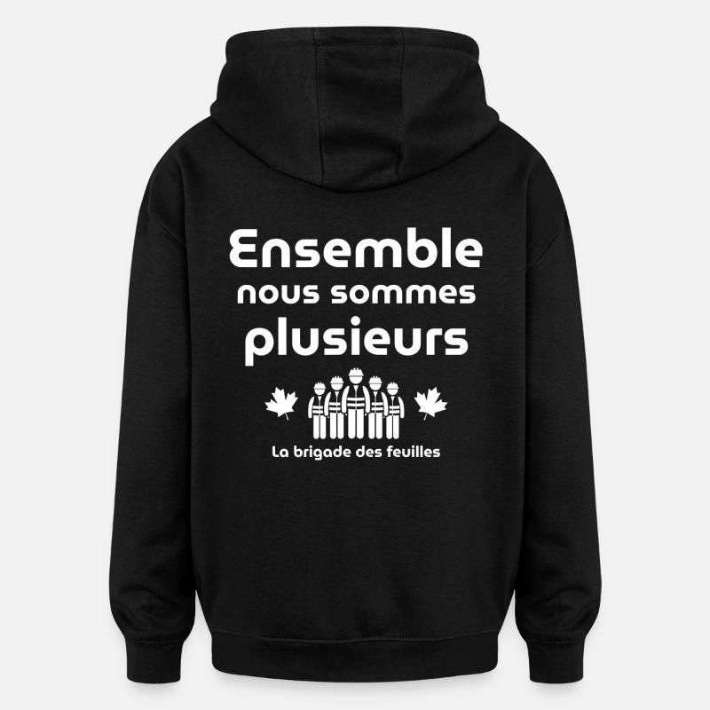 agent d'entretien, voirie, les municipaux - Sweat à capuche oversize unisexe - noir