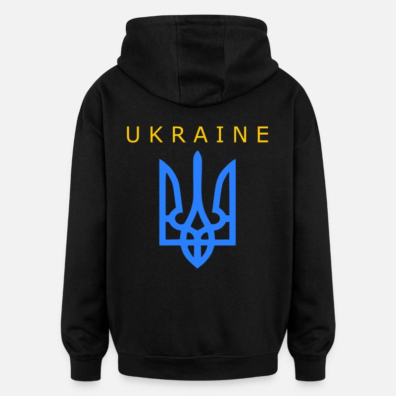 Ukraine - Sweat à capuche oversize unisexe - noir