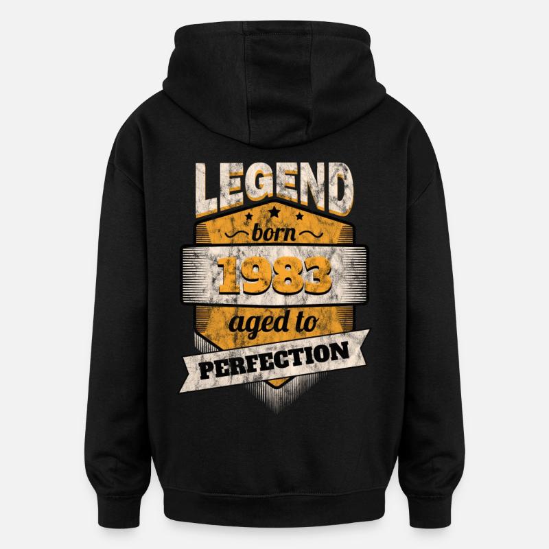 1983 - Oversized Unisex Hoodie - black