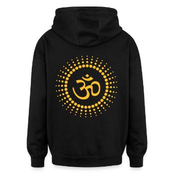 005 - Om Point Sun - Oversized Unisex Hoodie - Schwarz - Hinten - Noah (186cm)