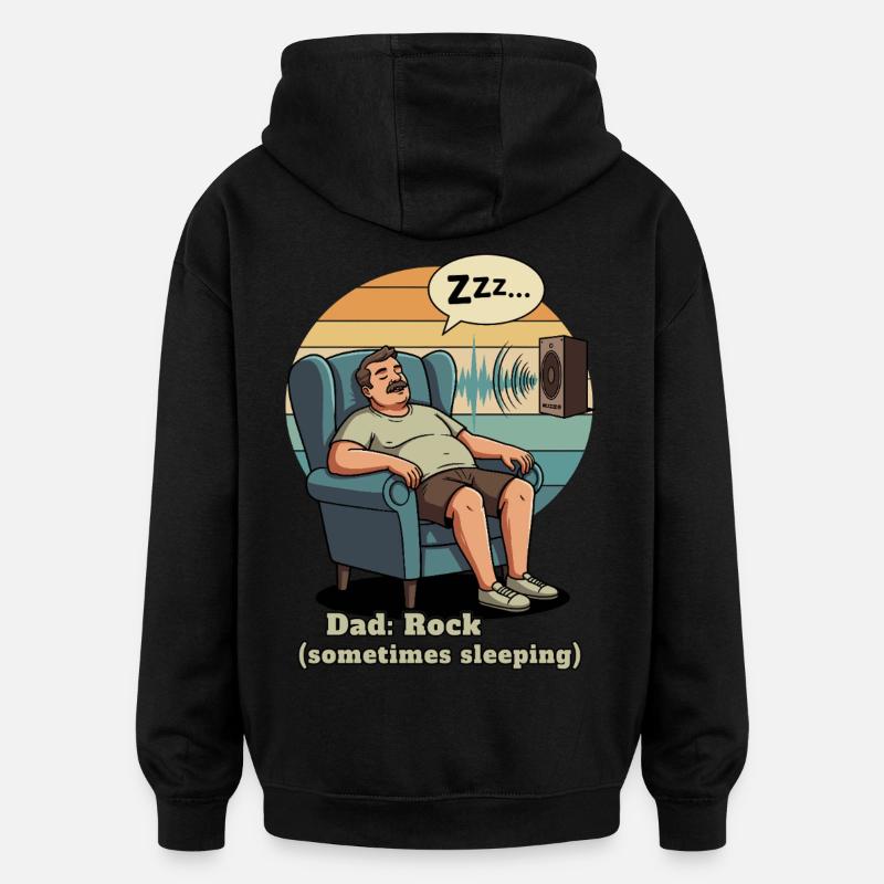 Papa : Rock - Sweat à capuche oversize unisexe - noir