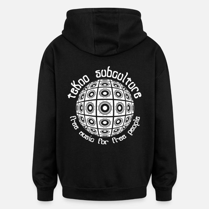 tekno subcultura - Felpa con cappuccio unisex oversize - nero