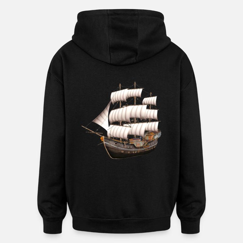 Ship - Oversized Unisex Hoodie - Schwarz
