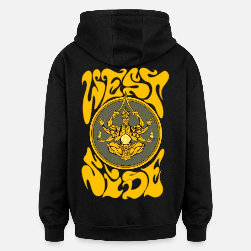 Côté ouest - Sweat à capuche oversize unisexe - noir