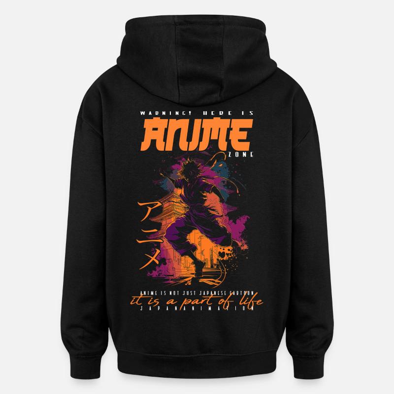 Anime Mann - Oversized Unisex Hoodie - Schwarz