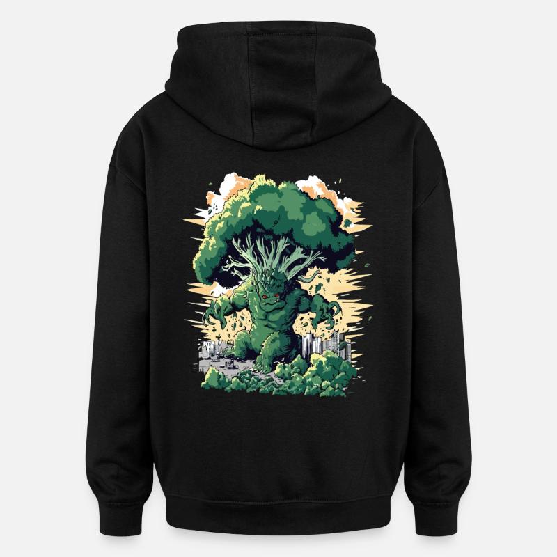 Giant Broccoli Monster Broccoli - Oversized Unisex Hoodie - black