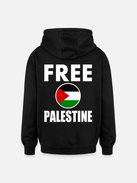 Free palestine - Oversized Unisex Hoodie - black