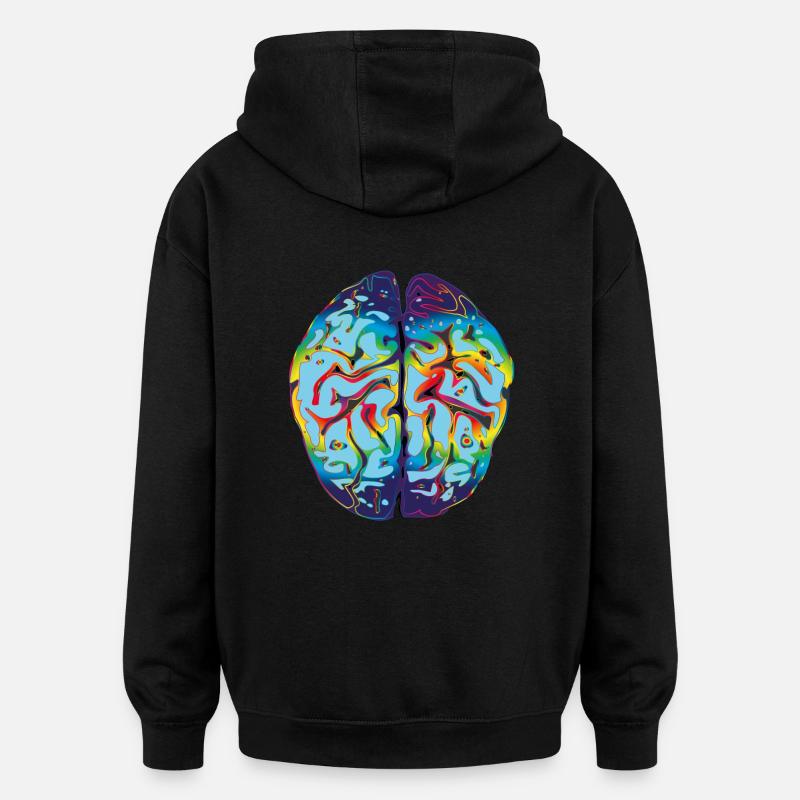 cerveau de LSD - Sweat à capuche oversize unisexe - noir