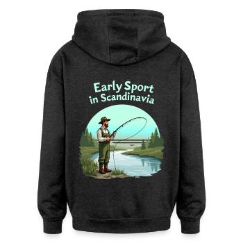 Fiske i Skandinavia - Oversized unisex-hettegenser - kull - Bak - Noah (186cm)