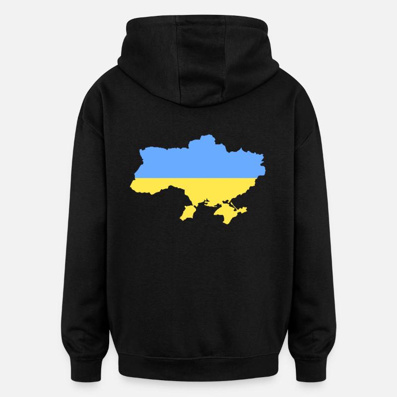ukraine - Sweat à capuche oversize unisexe - noir