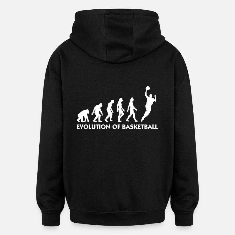 L évolution de Basket-ball - Sweat à capuche oversize unisexe - noir