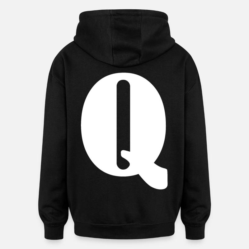 Q - Sweat à capuche oversize unisexe - noir