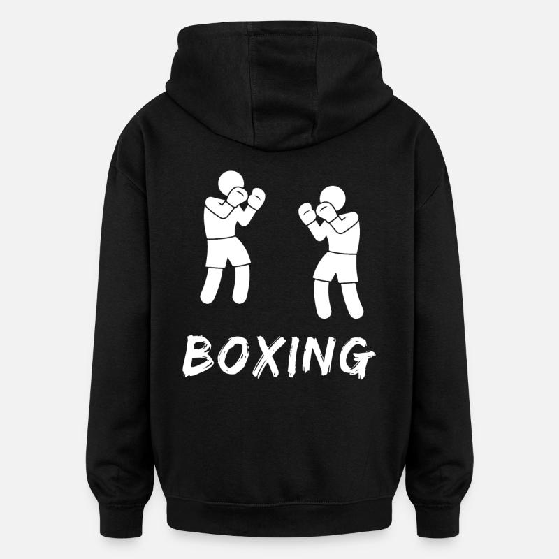 Boxe - Sweat à capuche oversize unisexe - noir