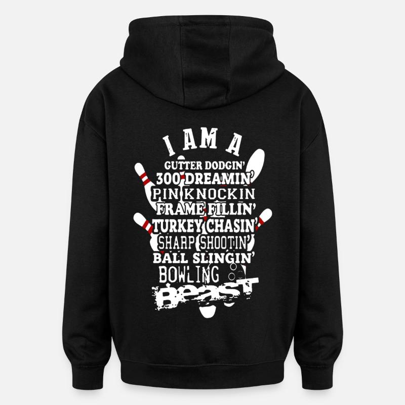 Bowling Beast - Oversized Unisex Hoodie - black
