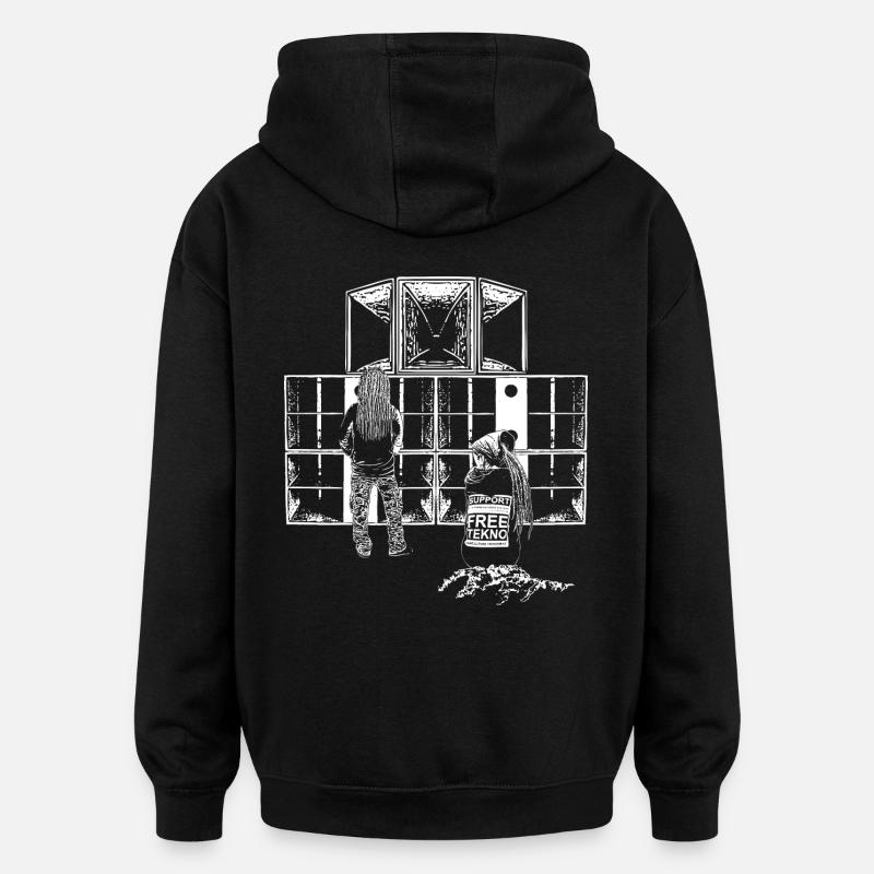 Supporto Tekno Sound System - Felpa con cappuccio unisex oversize - nero