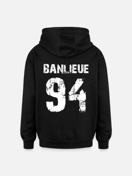 banlieue 94 - Oversized Unisex Hoodie - Schwarz