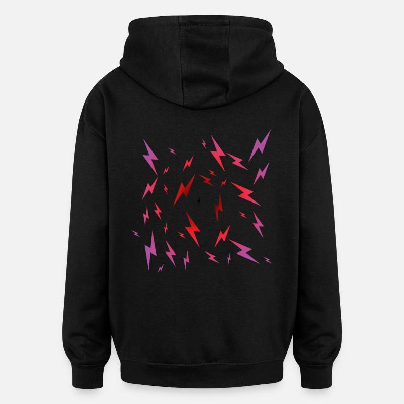 Emo Lightning - Oversized Unisex Hoodie - black