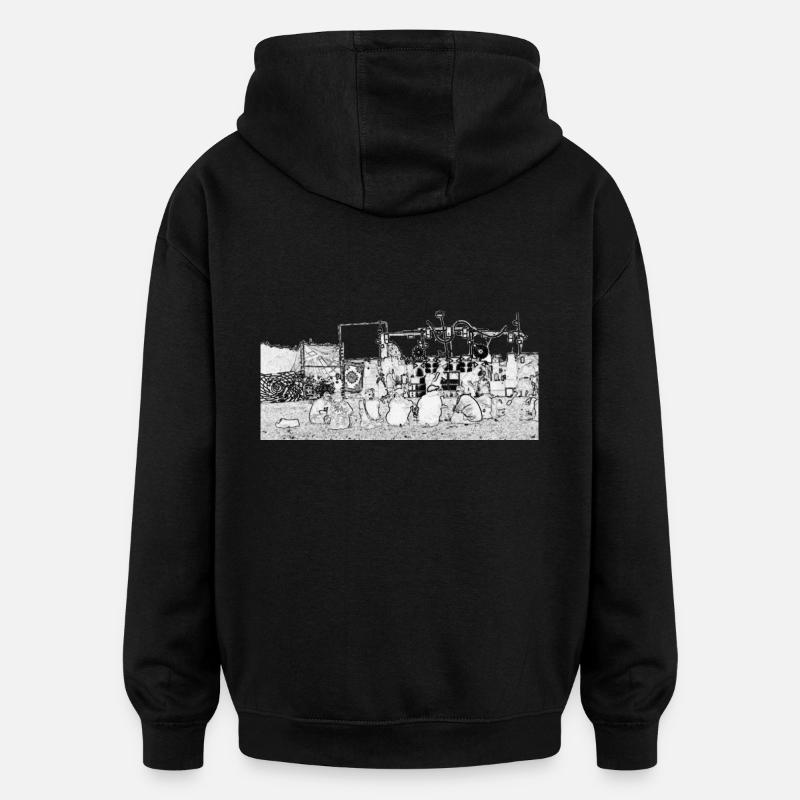 sound system 6 - Sweat à capuche oversize unisexe - noir