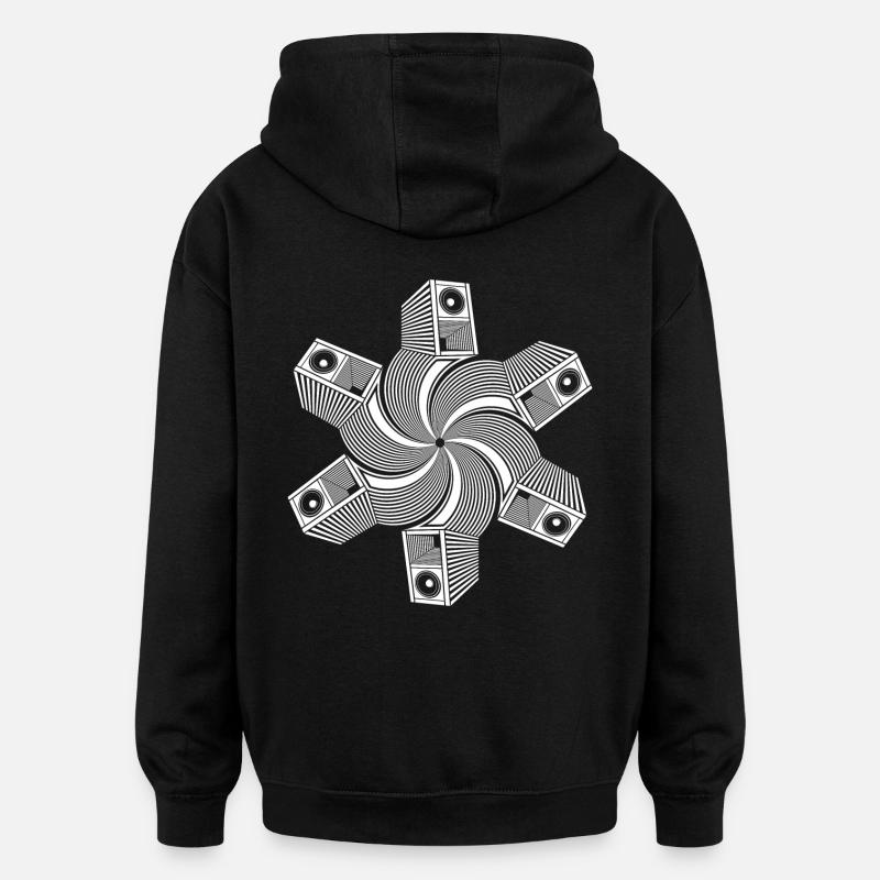 spirale haut-parleur 23 - Sweat à capuche oversize unisexe - noir