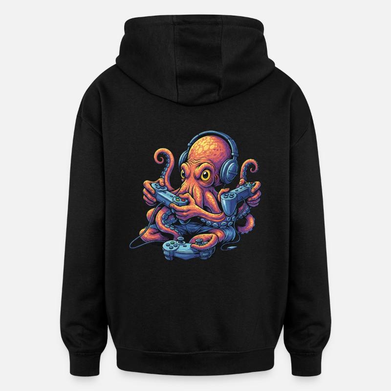 Gambling Octopus – My Gaming Octopus - Sweat à capuche oversize unisexe - noir