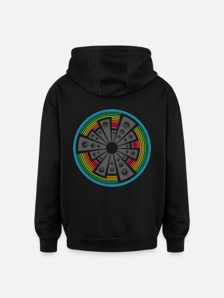 speaker festival sound - Oversized Unisex Hoodie - Schwarz
