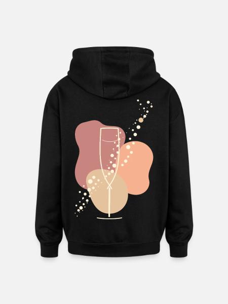Sparkling wine lover Sparkling Aura - Oversized Unisex Hoodie - black