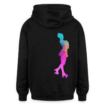 Rollkunstlauf Rollschuh Pirouette Polygon Geschenk - Oversized Unisex Hoodie - Schwarz - Hinten - Noah (186cm)