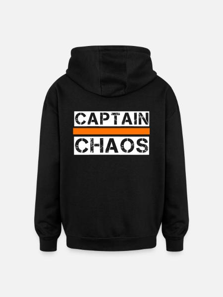 Captain chaos - Oversized Unisex Hoodie - black