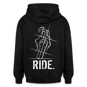 Superbike Supersport Motorrad Biker Racing ride - Oversized Unisex Hoodie - Schwarz - Hinten - Noah (186cm)