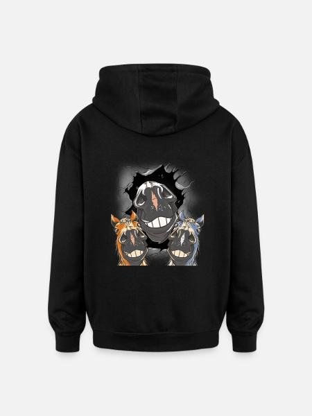Pferd Pferde Pferdekopf - Oversized Unisex Hoodie - Schwarz