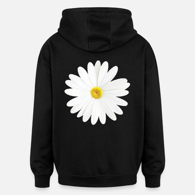 Gänseblümchen Weißes Blümchen Natur Geschenk - Oversized Unisex Hoodie - Schwarz