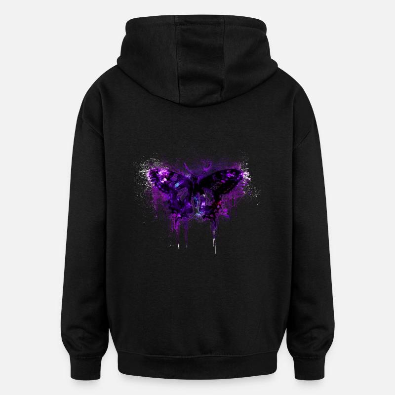 Schmetterling - Oversized Unisex Hoodie - Schwarz