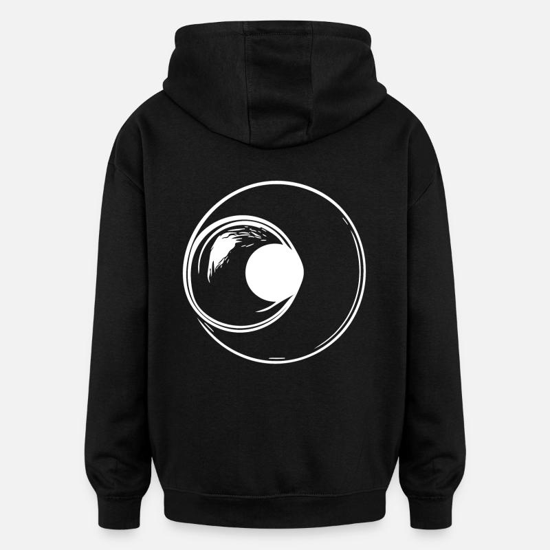 Circles Lines Geomometry - Oversized Unisex Hoodie - black