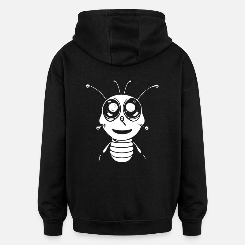 Little cute smiling bee - Oversized Unisex Hoodie - black