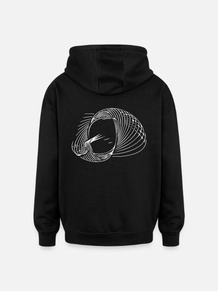 Geometric circle lines - Oversized Unisex Hoodie - black