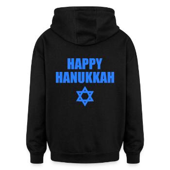 happy hanukkah - Oversized Unisex Hoodie - Schwarz - Hinten - Noah (186cm)
